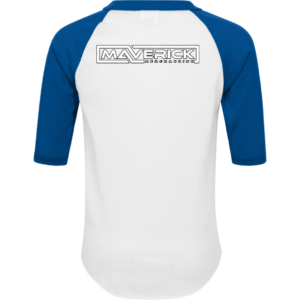 Youth Colorblock Raglan Jersey 50/50 Cotton-Poly with 3/4 Sleeves (White/Royal)