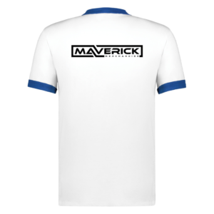 Unisex Ringer Tee 50/50 Cotton-Poly with Contrast Collar & Set-In Sleeves (White/Royal)