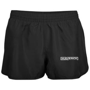 Ladies' Moisture-Wicking Training Shorts 7" with Mesh Inserts & Inner Brief Lining (Black)